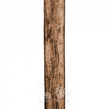 Bavlněná stuha dekor dřevo š. 40 mm - hnědá 1 m
