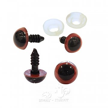 Oči bezpečnostní kulaté hnědé 12 mm / 2 ks
