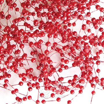 Závěs z plastových perel 1,2 m - malé červené