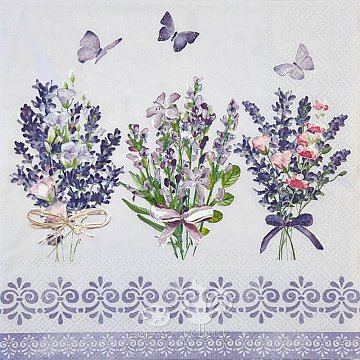 Ubrousek na decoupage - vzor 0109 levandule tři svazky