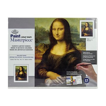 Malířské plátno předtištěné 36x28 cm Mona Lisa, sada barev a štětce