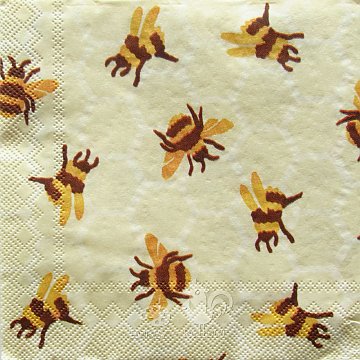 Ubrousek na decoupage - vzor 2207 včely 25x25 cm