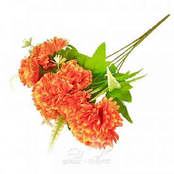 Chryzantéma 9 květů 32 cm - kytice oranžová