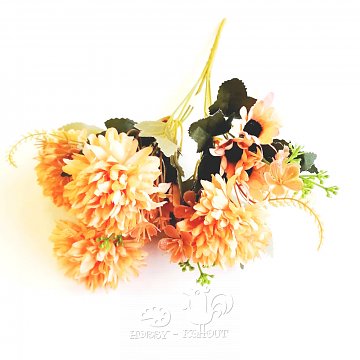 Chryzantéma 7 květů 30 cm - světlá oranžová