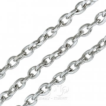 Řetízek bižuterní ovál 3x2 mm platina 1 m