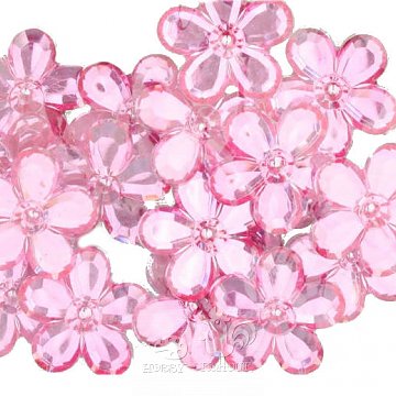 Dekorace kytičky samolepící 20 ks - růžové