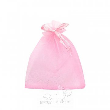 Organzový sáček 10x7,5cm růžový