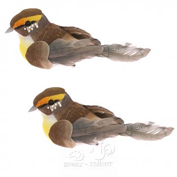 Dekorace ptáček na klipu 10 x 3,5 cm - 1 ks