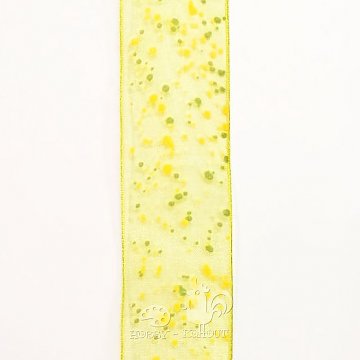 Stuha jarní šifon, šíře 40 mm - žlutozelená 1 m