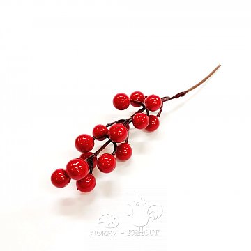 Dekorace větvička bobule červené 19 cm