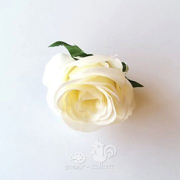 Dekorace květ růže 6 cm / 1 ks smetanová