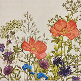 Ubrousek na decoupage - vzor 2113 kytky, louka, jetel