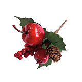 Dekorace větvička jablíčko, šípek, šiška 13 cm