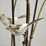Dekorace ptáček na drátku 4x11 cm - přírodní hnědý 1 ks