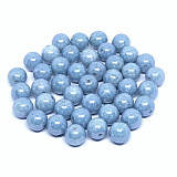 Korálky skleněné 8mm - modrošedé perleťové 10 ks