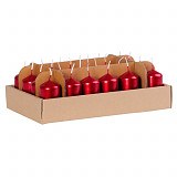 Svíčky adventní box metalické 24 ks červené, poslední 1 balení