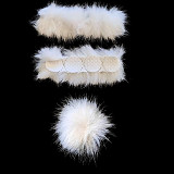 Bambulka bílá umělá kožešina ocásek - 1 ks