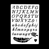 Šablony na malování: Abeceda malá a velká, peříčko 17,5 x 12,5 cm