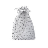 Organzový sáček 12x9 cm vánoční s hvězdičkami