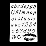 Šablony na malování: Abeceda malá + číslice, smajlík 17,5 x 12,5 cm