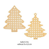 8 cm Dřevěný stromek na drátování, balení 2 ks mix