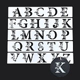 Šablony na malování 5 ks: Abeceda ozdobná ornamenty