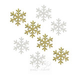 Dřevěná dekorace - vločky 2 cm mix 16 ks