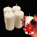 Svíčky adventní 4 ks bílé / 7x3,5cm