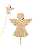 Dřevěná dekorace anděl 7x7 cm - zápich 27 cm