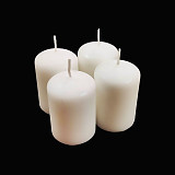 Svíčky adventní 4 ks bílé / 6x4cm