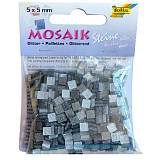 Mozaika plastová 0,5 x 0,5 cm třpytky - šedá, poslední 1 ks