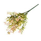 Dekorace - větvička zelená, růžová 34 cm