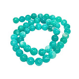 Minerály korálky 8 mm - chalcedon modrozelený 22 ks