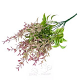 Dekorace - větvička zelená, fialová 35 cm