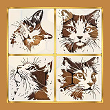 Šablony na malování: Kočky hlavy 15 cm / 4 ks