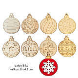 Dekorace dřevo k vymalování - Vánoční ozdoby sada 8 ks