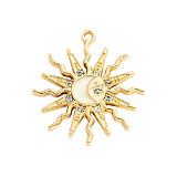 Kovový přívěsek - sluníčko 30x25 mm zlatá barva