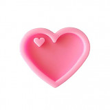 Forma silikonová - srdíčko ploché růžové 5x4cm