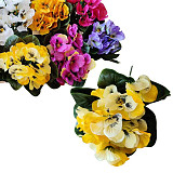 Dekorace - macešky pugét 14 květů, náhodný mix barev