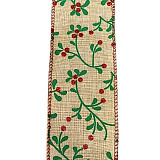 Jutová stuha vánoční š. 63 mm - 1 m