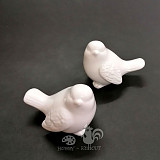 Ptáček bílý - glazovaná keramika 3x4x5 cm