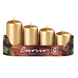 Svíčky adventní schody - zlaté metalické