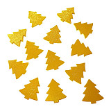 Dřevěná dekorace - stromečky 3 cm zlaté 12 ks