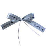 Stuha 15 mm - Veselé vánoce šedá lesklá 1 m