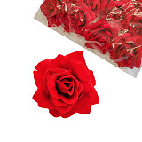 Květ růže 6 cm sametová / 1 ks červená velvet