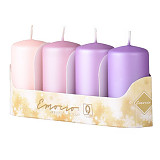 Svíčky adventní metalické 4 ks růžové mix