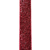 Stuha 20 mm - červená samet glitr 1 m