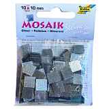 Mozaika plastová 1x1 cm třpytky - šedá, poslední 1 ks