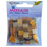 Mozaika plastová 1x1 cm třpytky - zlatá, poslední 1 ks
