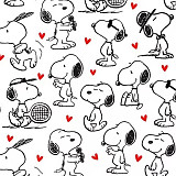 Ubrousek na decoupage - vzor 0901 Snoopy, srdíčka